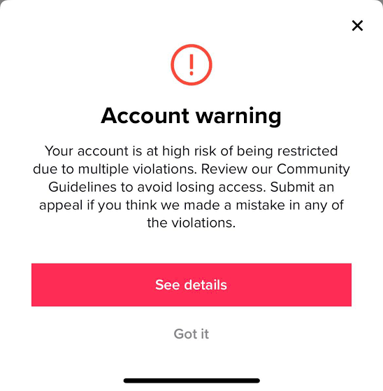 Tiktok warning appeal apk download